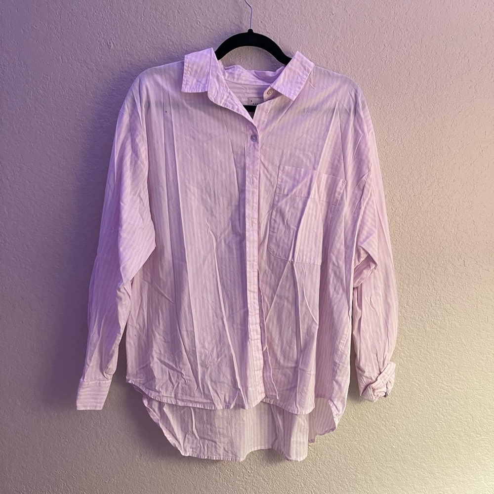 Pink and white Pinstripe Oxford Shirt
